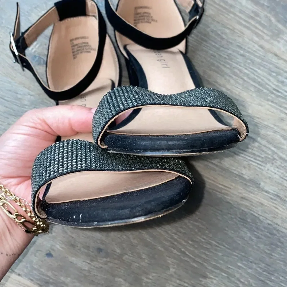 MADDEN GIRL rhinestone strap heeled sandals